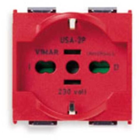 08410.R Enchufe 2P+T 16A Universal Rojo Serie 8000