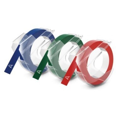 0847750 - DYMO Prägeband / Prägeetikett 9mm schwarz, rot, blau (S0847750)
