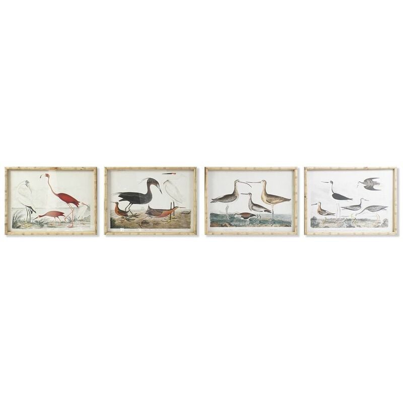 Image of Quadro Dkd Home Decor 60 x 2,8 x 45 cm Uccelli Moderno (4 Pezzi)