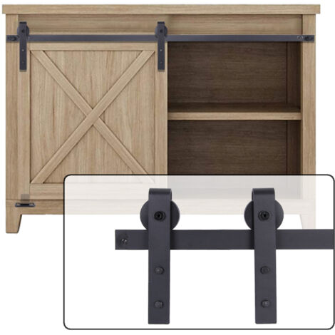 0.9m Mini Schiebetürbeschlag Set für Einzeltüren Schränke, Schiene Mini Schiebetür Hardware Kit für Einzeltür, kleiner Schrank
