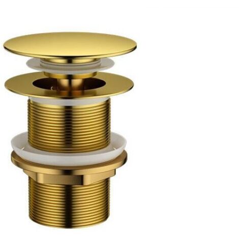 1" 1/4" Universal-Ablaufstopfen für Waschbecken und Bidets, Abflussstopfen aus langlebigem, vergoldetem Messing, ohne Überlauf, MUMU