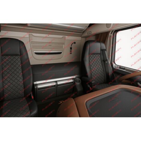 Комплект 1+1 тапицерия от еко кожа за DAF XF 106 2015-2021 - черно