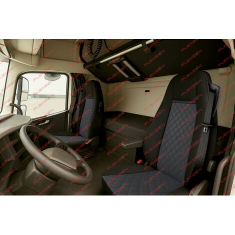 Комплект 1+1 тапицерия от еко кожа за VOLVO FH EURO 6 2016-2020 - черно