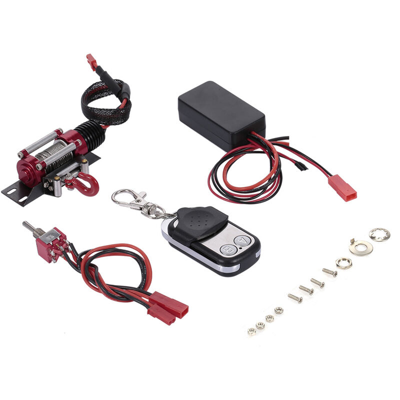 

1/10 RC Rock Crawler Sistema de control de cabrestante automatico con cable de acero y receptor remoto inalambrico para Traxxas HSI TAMIYA CC01 Axial