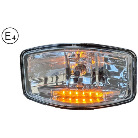 1 Брой Халоген Фар 12V-24V с крушка H7 + 6 ЖЪЛТИ LED габаритни светлини За Камион Трактор Багер Земеделски Машини и др.