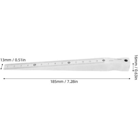 1-15 mm stainless steel taper gauge, taper welding gauge, inch and millimeter graduations, 1/32 to 5/8 inch hole diameter measuring tool for taper measurement