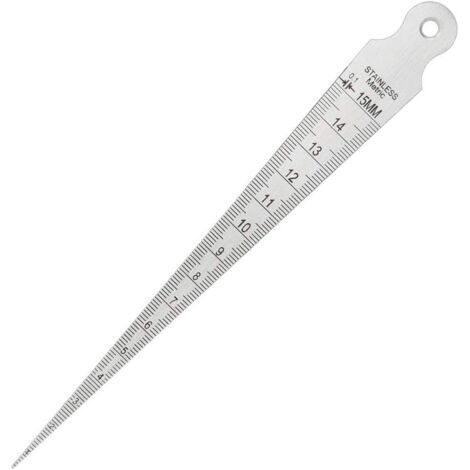 1-15mm 1/64-5/8 Wedge Feeler Hole Gap Taper Gauge Stainless Steel Ruler Welding Inspection Taper Gauge Metric Imperial Measuring Tool