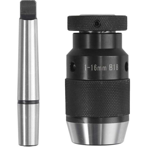 1-16 BOHRFUTTER B18 + WELLENVERBINDUNG MT2-B18 Schnellspannbohrfutter und selbstsichernde Welle mit MT3-B18 Kegelfutter / MT2-JT3 Kegelschaft.