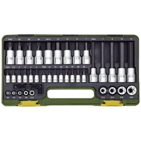 1/2 + 1/4 Socket Llave Set Hex + TX 42-TLG.