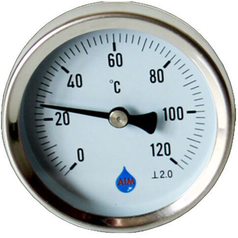 1/2" 120°C Thermometer mit rückseitigem Eingang