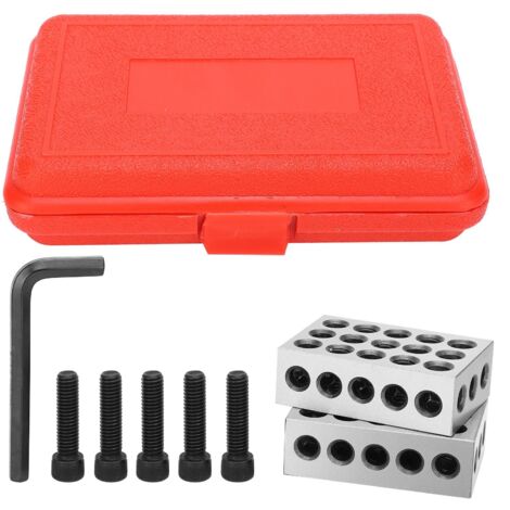 1-2-3 Präzisionsblock-Set mit 23 Löchern und Schraubenschlüssel im Karton