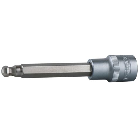 1/2" Bit-Stecknuss Innensechskant mit Kugelkopf, lang, 10mm