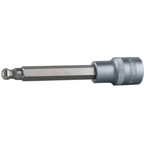 1/2" Bit-Stecknuss Innensechskant mit Kugelkopf, lang, 6 mm, 200 mm