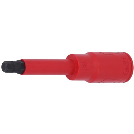 1/2" Bit-Stecknuss mit Schutzisolierung für Innensechskant-Schrauben, lang, 4mm