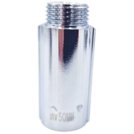 1/2" BSP (15mm) Pipe Thread Extension Female x Male Chrome Brass - 50mm long