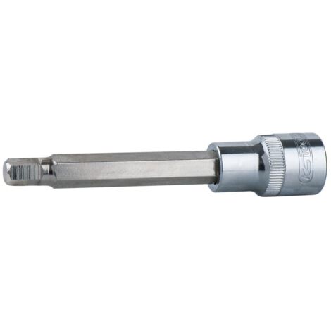 1/2" CHROMEplus Bit-Stecknuss Innensechskant, lang, 6mm