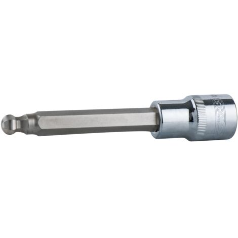 1/2" CHROMEplus Bit-Stecknuss Innensechskant,Kugelkopf, lang, 10 mm, 200 mm