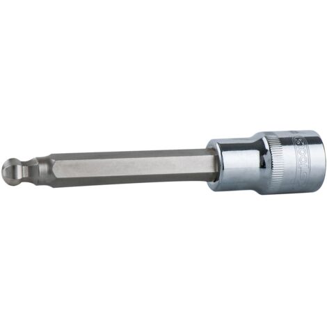 1/2" CHROMEplus Bit-Stecknuss Innensechskant,Kugelkopf,lang,17mm