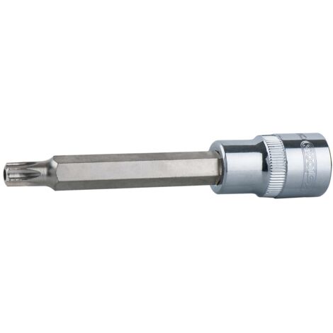 1/2" CHROMEplus Bit-Stecknuss Torx mit Stirnlochbohrung,lang, TB55