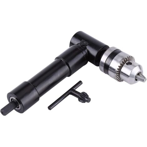 1/2 Chuck Angle Drill Attachment, Heavy Duty 90 Degree Drill + 8mm Right Angle Hex Shank Drill Adapter, Corner Attachment, Extension Drill