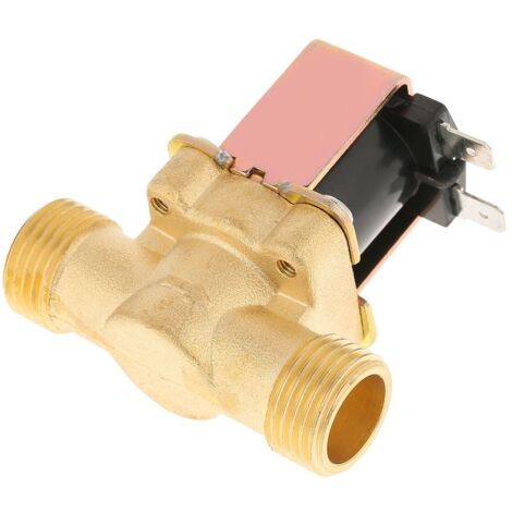 1/2" DC 12V 0.02-0.8Mpa Électrovanne Électrique Normalement Fermé en Laiton pour le Contrôle de l'Eau,A
