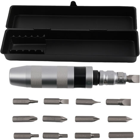 1/2" Drive Chrome Impact Driver Set 12pcs Bits Slotted Hex Soft Grip