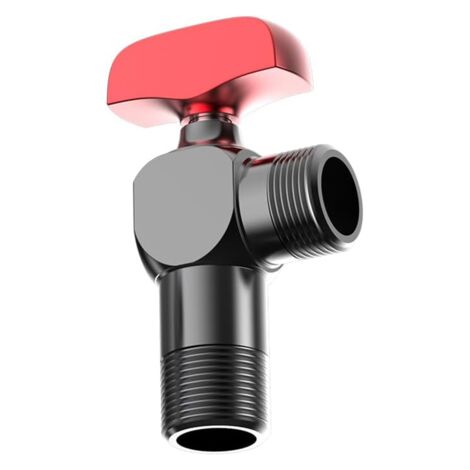 1/2 Inch All Copper Ball Valve, Core Full Open High Flow Angle Hot and Cold Water Control Valve Red