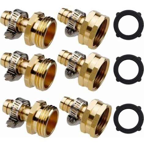 2 Sets Brass 3/4 Inner Tooth Garden Hose Quick Connector Set Male And  Female Head Car Wash Watering Accessories