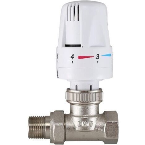 1/2 inch Brass Thermostatic Radiator Valve - Straight Type DN15 - Automatic Temperature Control - Underfloor Heating (DN15)