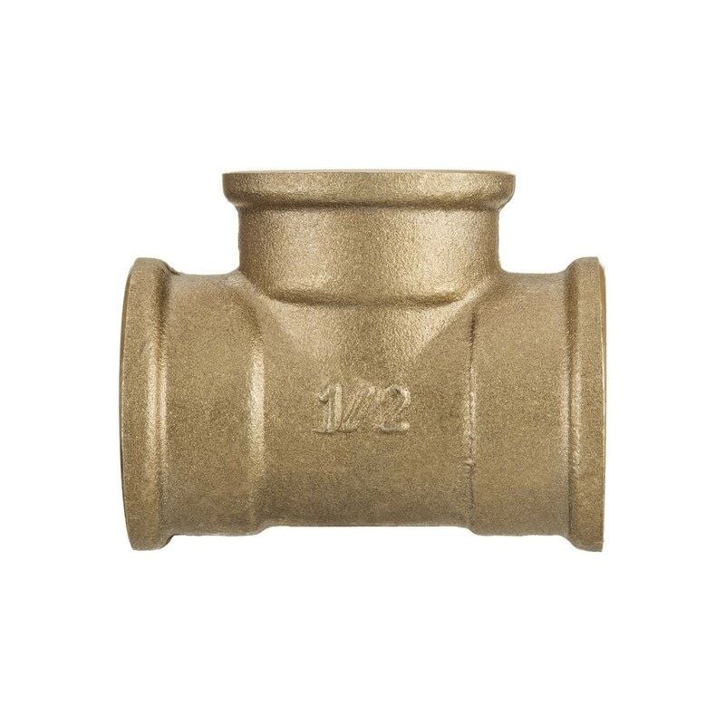 1/2' inch Thread Pipe Tee Connection Fittings Female Cast Iron Brass