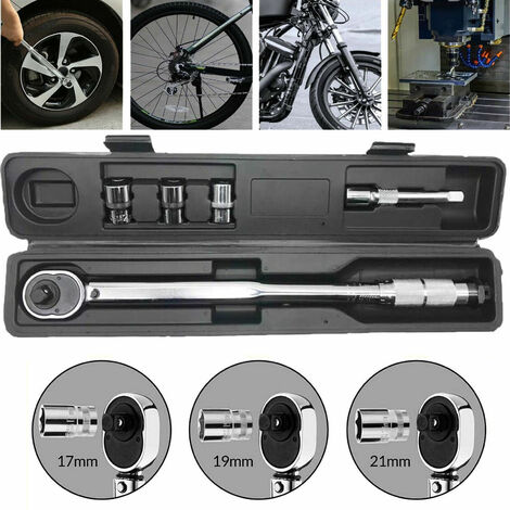 1/2" Inch Torque Wrench Set 28-210Nm Ratcheting Truck Wheel Car Repair Tool Kit