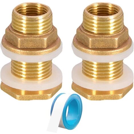 1/2"-Messing-Wassertankanschluss – 2-teiliger Anschluss für Wasserhahn und Regeneimer – 4,2 cm Muffe