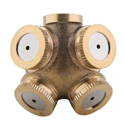 1/2" MNPT DN15 Gardening Tool Brass Four-Head Agricultural Sprinkler Nozzle for Gardening Seedlings