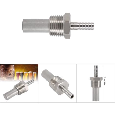 1/2" MPT Sauerstoffstein mit 1/4" Schlauchanschluss zur Karbonisierung und Belüftung beim Heimbrauen (0,5 Mikron)