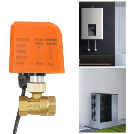 1/2 " Robinet à boisseau sphérique électrique N/C Normalement fermé Robinet à boisseau sphérique électrique 2-Wire 2-Way Robinet à boisseau sphérique électrique en laiton DN15