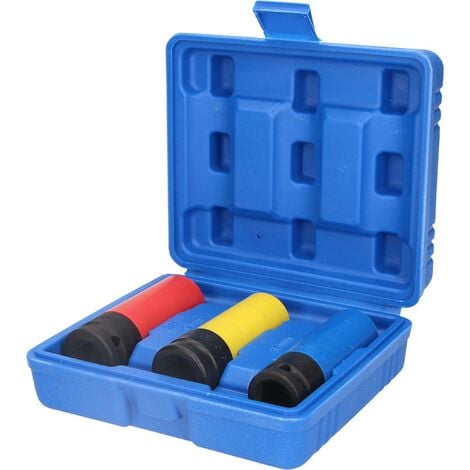 BRILLIANT TOOLS Jeu de douilles 1/2" en aluminium pour jantes 17 / 19 / 21 mm 3 pces - BT691005