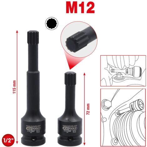 1/2" Spezial-Kraft-Bit-Stecknuss-Satz Vielzahn, 2-tlg