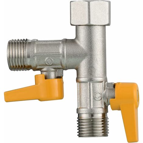 1/2 T valvola a tre vie doccetta e soffione doccia deviatore in ottone braccio doccia rubinetto adattatore chiusura, (4 punti Live Direct One interno due esterno valvola a sfera del gas) - 1 pz
