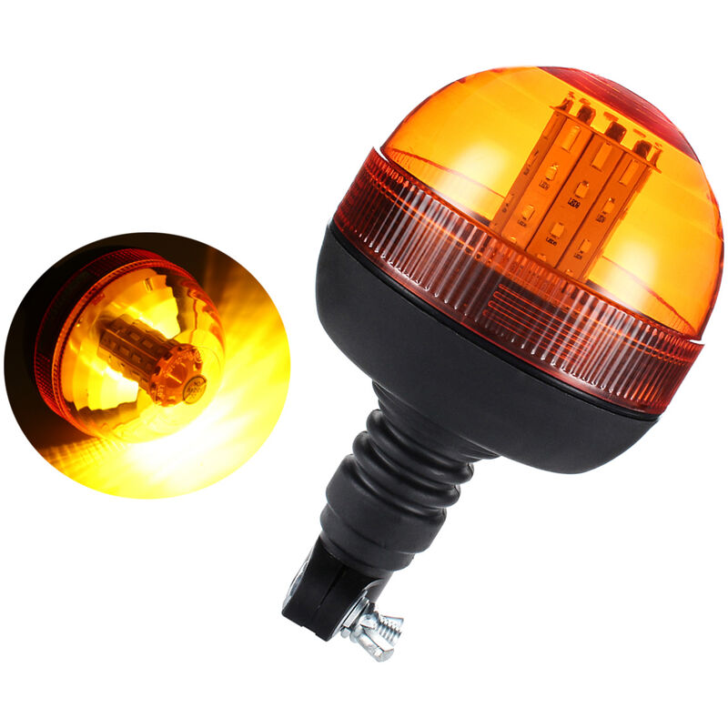 

1/2 Uds LED Impermeable de Giratorio Intermitente, Baliza Flexible poste DIN Luz de Advertencia de Tractor 12-24 V