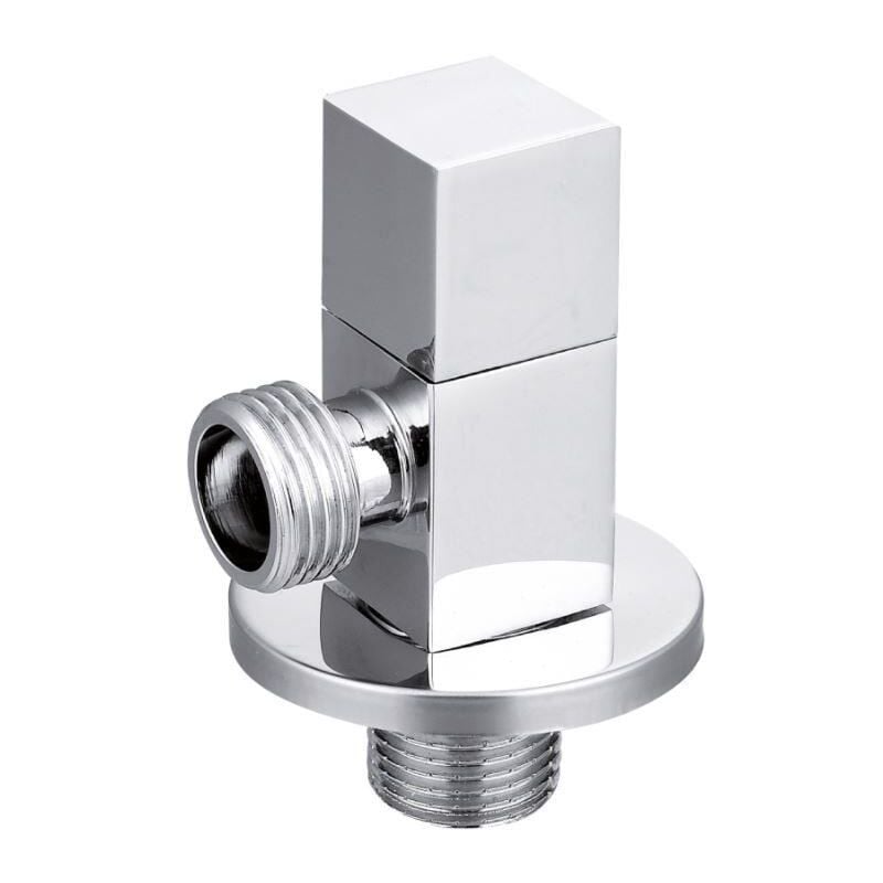 1/2' x 1/2' Inch BSP Angled Ceramic Head Valve Chromed Square Shaped Tap Connector