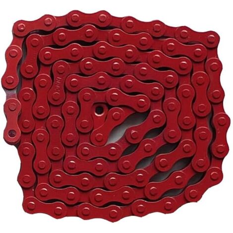 1/2 X 1/8Inch 96 Liens Simple Vitesse Coloré Chaîne Fixe Gear VTT BMX Vélo Vélo Sport Route - Rouge