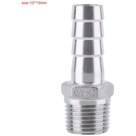 1/2" x 15 mm BSP-Außengewinde-Schlauchanschluss aus Edelstahl 304