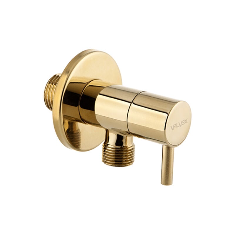 1/2' x 3/8' Couleur Or Fini Laiton Incliné Valve D'eau Bassin Couler