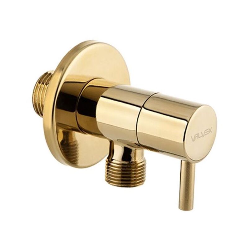 1/2' x 3/8' Inch BSP Gold Colour Finished Brass Angled Water Valve Basin Sink