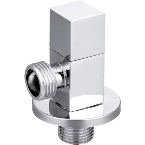 1/2" x 3/8" Incliné Soupape Céramique Chromé Carrée Robinet Lavabo Connecteur