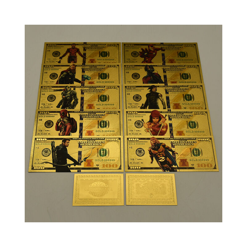 1-37styles banconote placcate in oro Set completo