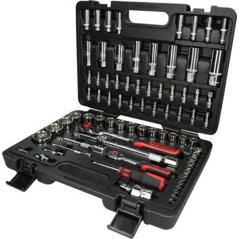 1/4"+1/2" CHROMEplus Coffret de douilles, 78 pcs