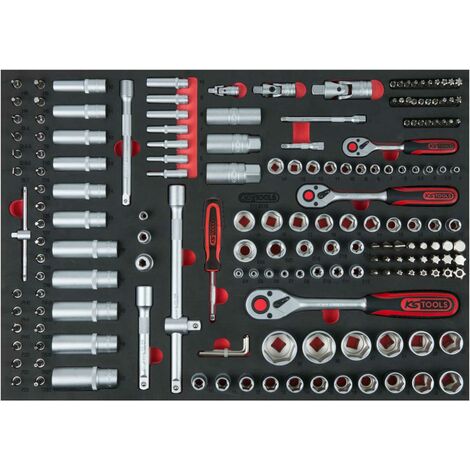 1/4"+3/8"+1/2" Steckschlüssel-Satz, 179-tlg in 1/1 Systemeinlage