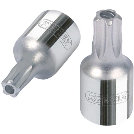 1/4" CHROMEplus Bit-Stecknuss Fünfstern, Stirnlochbohrung,TS25