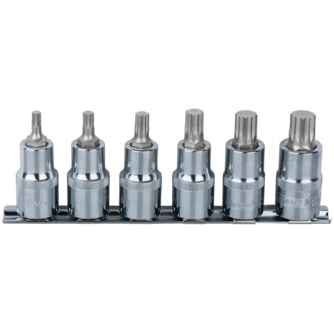 1/4" CHROMEplus Jeu de douilles tournevis XZN, 6 pcs